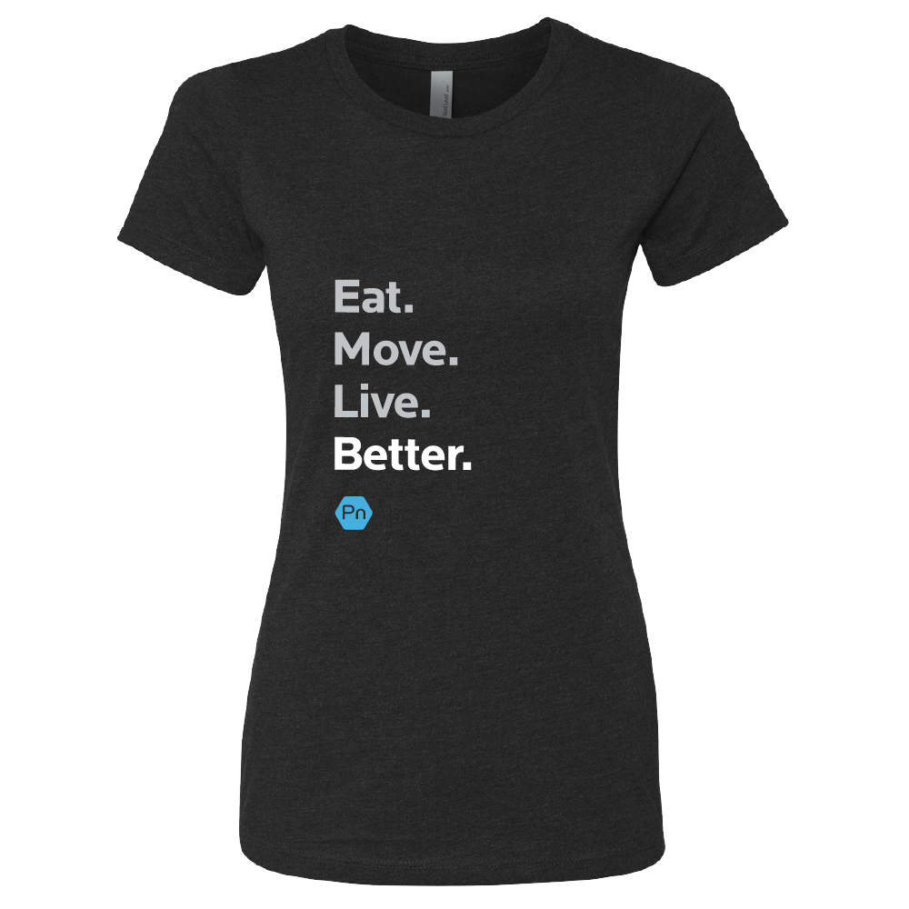 Women's Fitted PN "Eat. Move. Live Better." Crew Tee