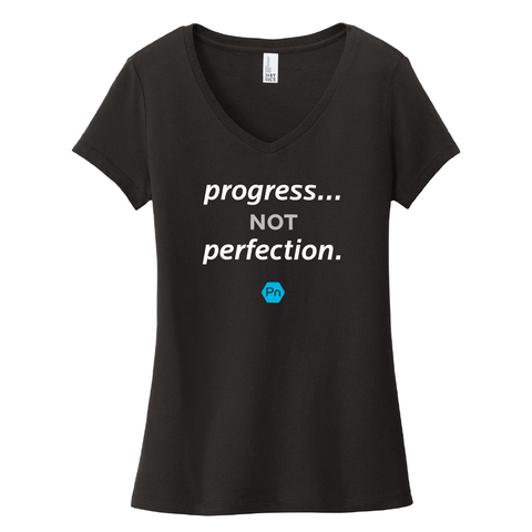 Women's PN "Progress not Perfection." V-Neck Tee