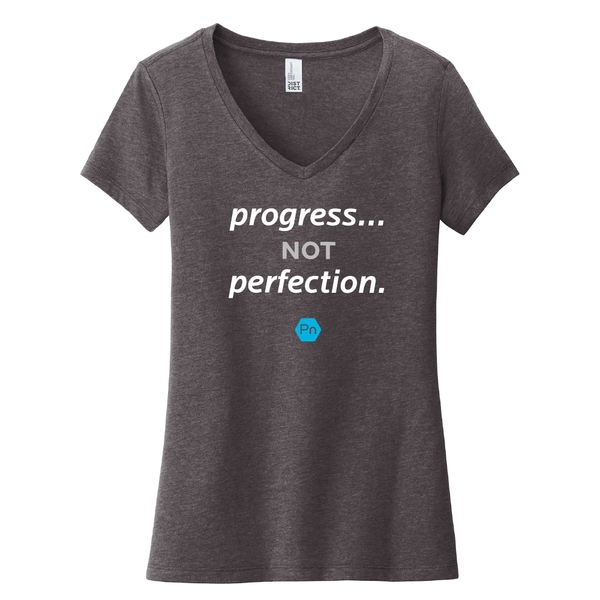 Women's PN "Progress not Perfection." V-Neck Tee